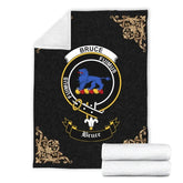 Clan Bruce Crest Tartan Premium Blanket Black ZB78 Clan Bruce Tartan Today